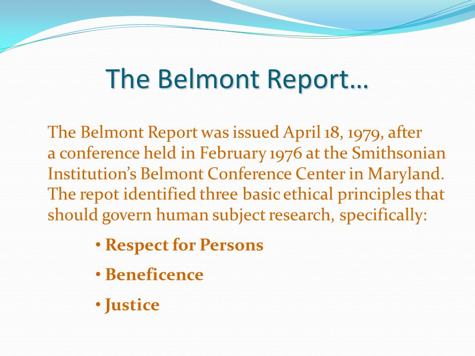 Belmont Report: Wikis